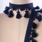 1 Yard Navy Blue Braided Gimp Tassel Fringe Trim for Curtains and Upholstery